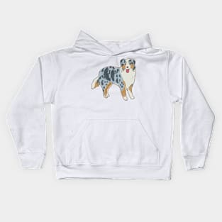 australian shepherd art Kids Hoodie